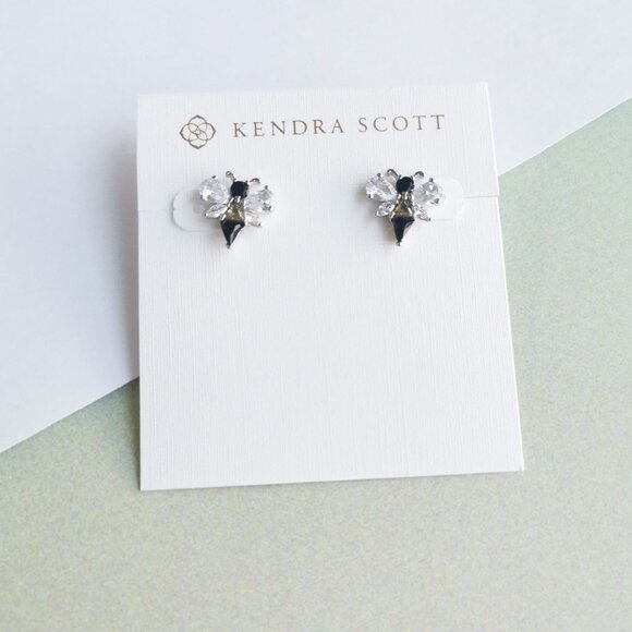 Kendra Scott Bee Crystal Stud Earrings - Silver - Picture 1 of 3
